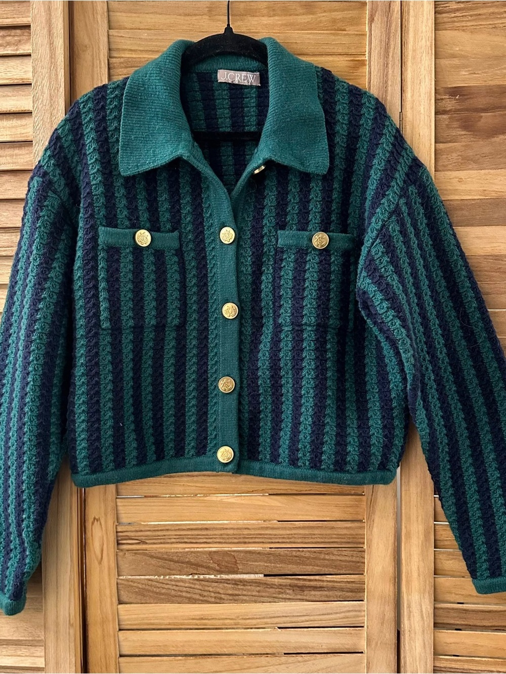 J.Crew Sweater Lady Jacket – Chevron Stripe – Size M - Picture 2 of 6